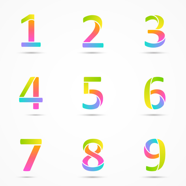 Logotipo números 1, 2, 3, 4, 5, 6, 7, 8, 9 empresa conjunto de modelos de design vetorial
. - Vetor, Imagem