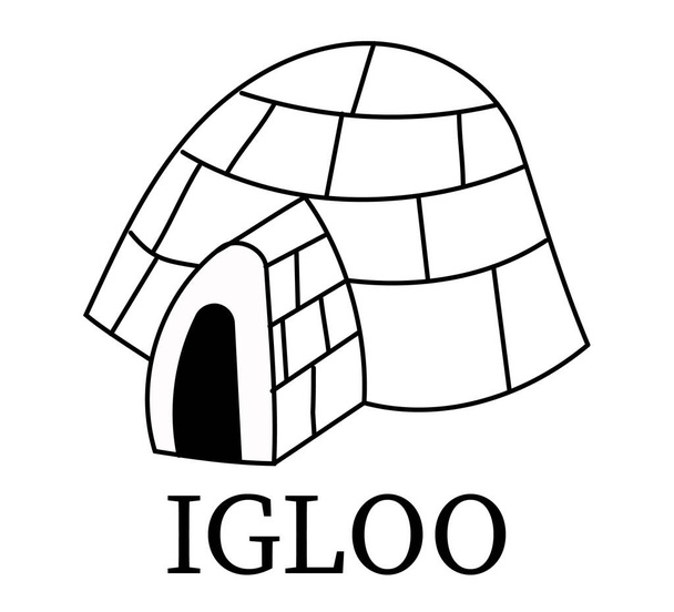 igloo draw in vector cartoon isolated - Photo, Image