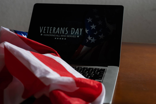 Digitale samenstelling van veteranen dag, vlag usa - Foto, afbeelding