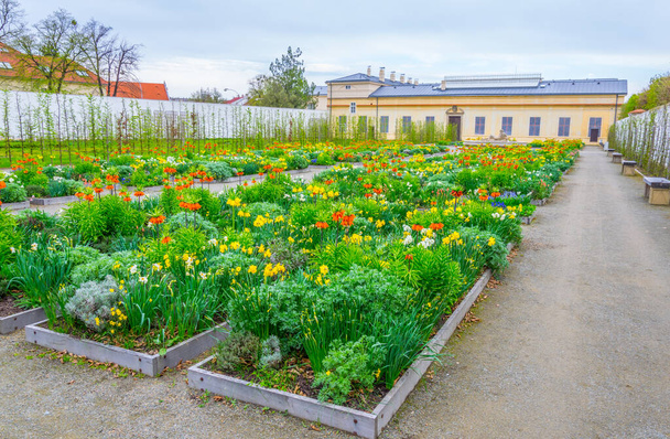 View of the Kvetna zahrada garden in Kromeriz enlisted as the unesco world heritage site - Fotó, kép