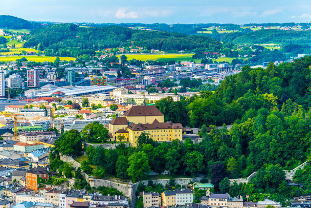 Aerial view of the Kapuzinerberg in Salzburg, Austri - Foto, Imagen