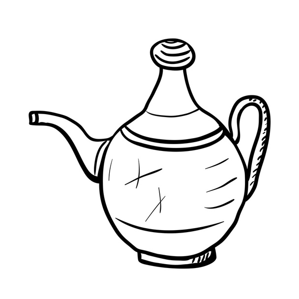 Teapot sketch, vector illustration - Vektor, kép