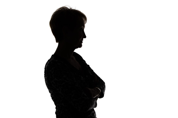 Silhouette of adult woman in profile - Photo, Image