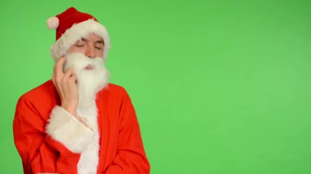 Santa claus - green screen - studio -Santa Claus is thinking (forget something) - Footage, Video