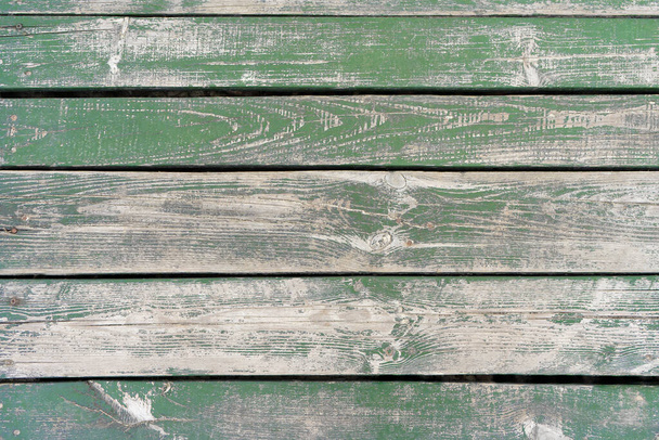 Green weathered aged wooden background - Photo, Image