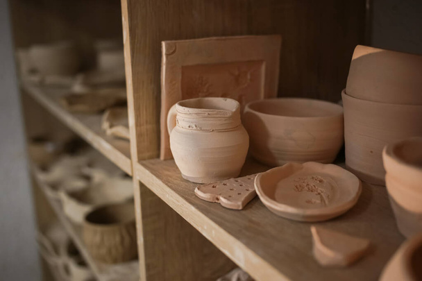 Clay products are in the workshop - Fotoğraf, Görsel