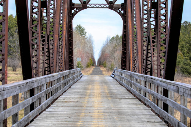 An old abandoned CN iron railway truss bridge outside of Ottawa, Canada - Photo, Image