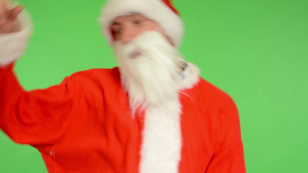 Santa claus - green screen - studio - santa claus dancing - Felvétel, videó