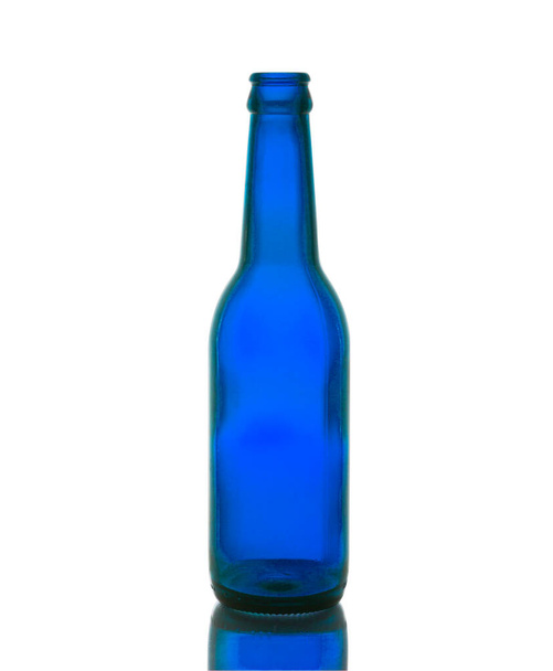 Empty bottle blue Isolated white background - Fotografie, Obrázek