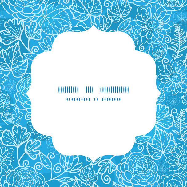 Vector blue field floral texture circle frame seamless pattern background - Vektor, Bild