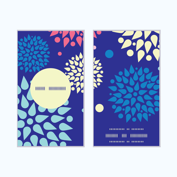Vector colorful bursts vertical round frame pattern business cards set - Vettoriali, immagini