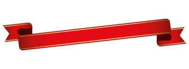 vector design element - red colored vintage ribbon banner label on white background - Vector, Image