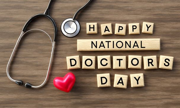 La Giornata nazionale dei medici è una giornata celebrata per riconoscere il contributo dei medici alla vita individuale e alle comunità. La data può variare da nazione a nazione. Rendering 3D - Foto, immagini