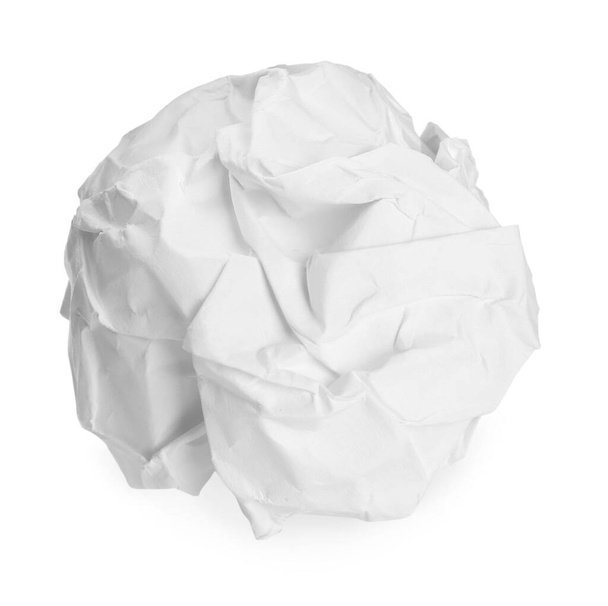 Crumpled sheet of paper isolated on white - Foto, imagen