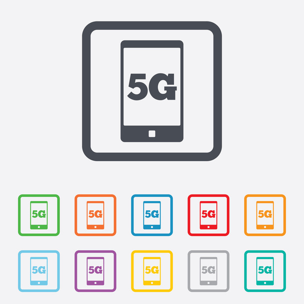 Signe 5G. Technologies des télécommunications mobiles
. - Vecteur, image