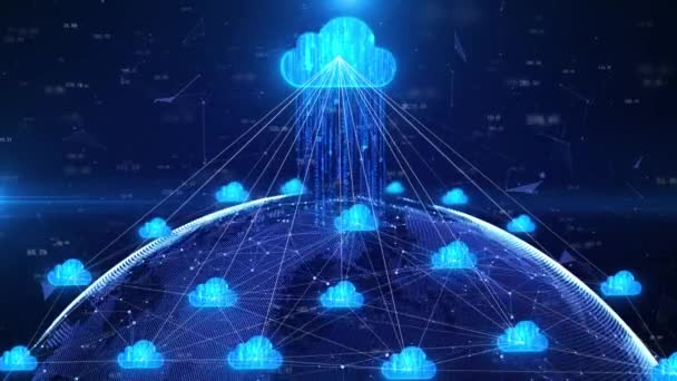 Red de computación en nube cubre el mundo - Imágenes, Vídeo
