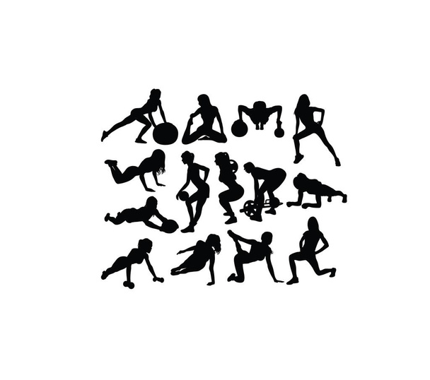 Activité Fitness et Gym Silhouettes, design vectoriel d'art
 - Vecteur, image