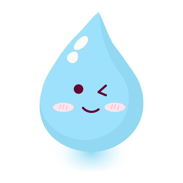 Cute happy smiling water drop. - Vector, Image