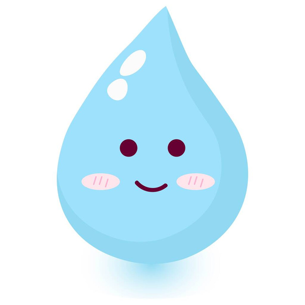 Cute happy smiling water drop. - Vektör, Görsel