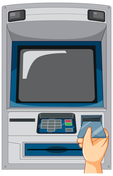ATM machine isolated on white background illustration - Vecteur, image