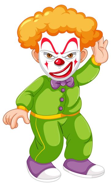 Clown in green outfits  illustration - Vector, Imagen