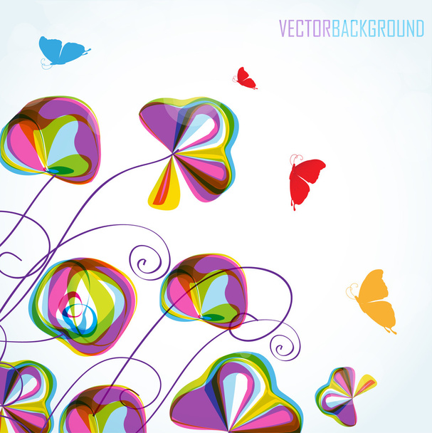 Abstract flower pattern with butterfly - Valokuva, kuva