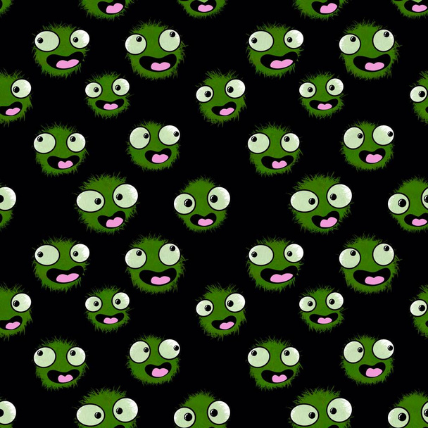 Kids seamless aliens monsters pattern for textiles and packaging and gifts and cards and linens and wrapping paper - Fotoğraf, Görsel