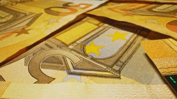 Lots of banknotes worth fifty euros. - Materiał filmowy, wideo