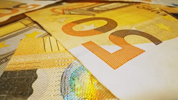 Lots of banknotes worth fifty euros. - Felvétel, videó