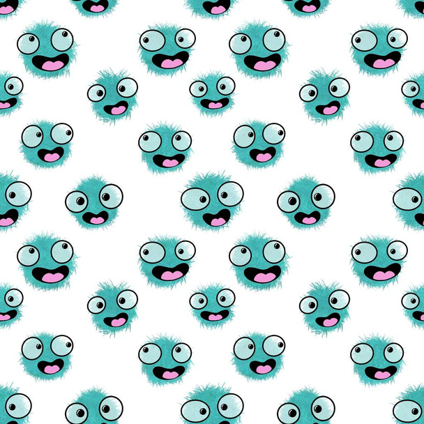 Kids seamless aliens monsters pattern for textiles and packaging and gifts and cards and linens and wrapping paper - Zdjęcie, obraz