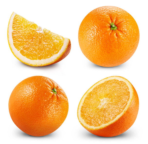 Collection orange lime isolated on white background. Orange fruit. Orange with clipping path - Fotoğraf, Görsel