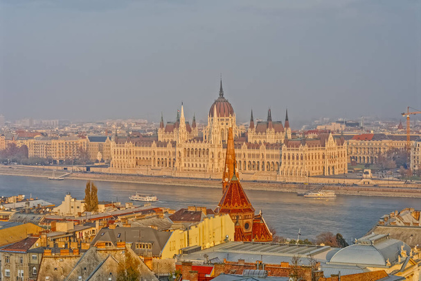 Budapest city Hungarian Parliament Building - Фото, изображение