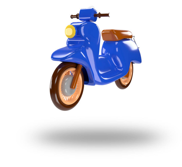 Blue scooter for delivery food and package. 3d render - Photo, Image