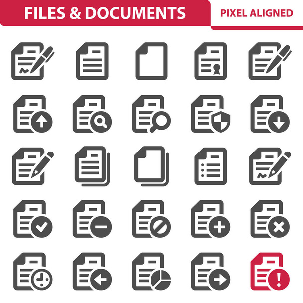Fájlok és dokumentumok ikonok - EPS 10 vektor ikon - Vektor, kép