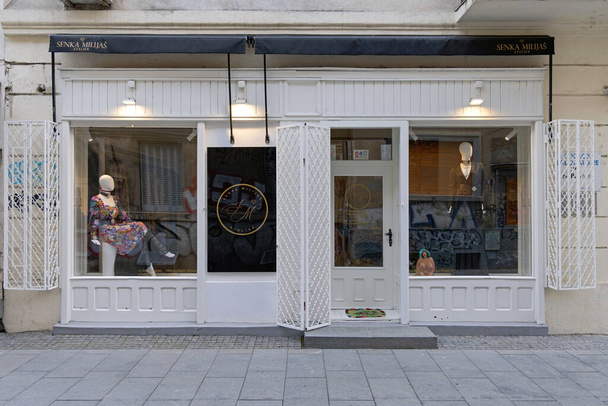 Belgrade, Serbia - March 15, 2022: Designer Women Clothing Store Senka Milijas Atelier at Zetska Street in Old Town. - Foto, Imagen