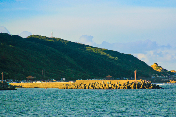 Betonowe molo cementu Port, Tajwan - Zdjęcie, obraz