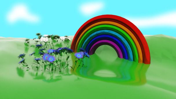 Arco iris alegría fondo vídeo 3D renderizado - Foto, imagen