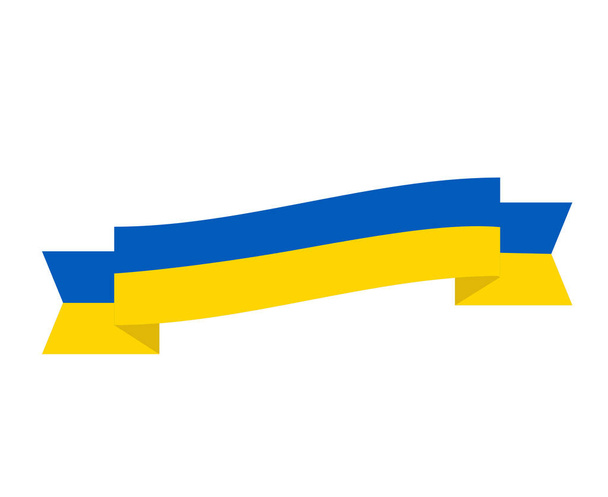 Ukraine Ribbon Flag National Europe Emblem Icon Design Symbol Vector Abstract illustration - Vektor, Bild