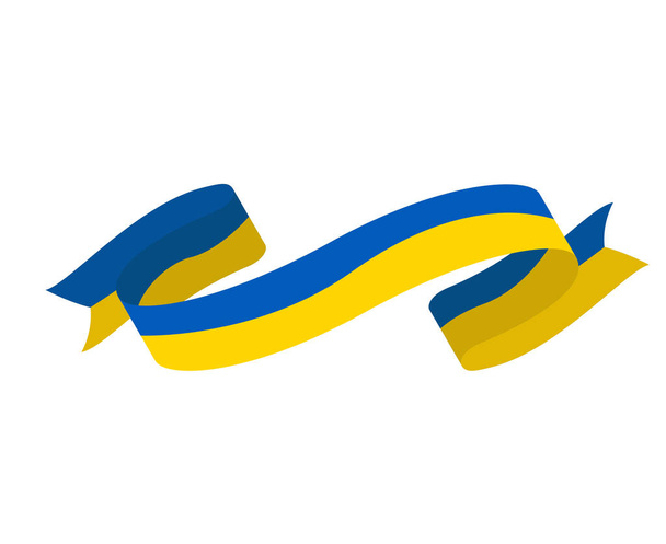 Ουκρανία Σημαία Σύμβολο Κορδέλα Εθνική Ευρώπη Έμβλημα Αφηρημένη Διάνυσμα εικονογράφηση Σχεδιασμός - Διάνυσμα, εικόνα