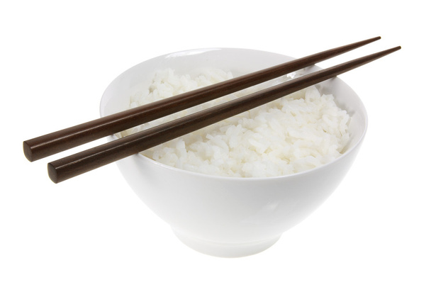 Bowl of Rice and Chopsticks - Photo, Image