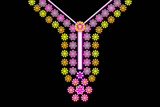 Traditional geometric ethnic pattern,flora embroidered design fashion - Vektor, kép