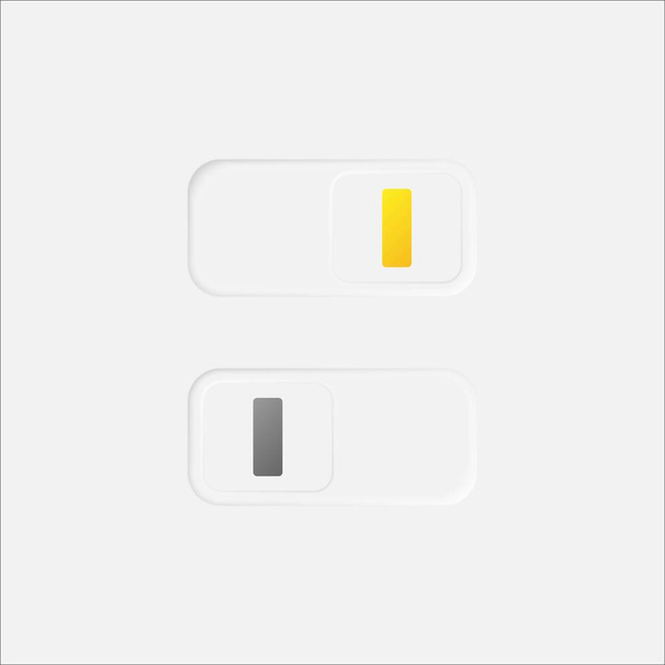 Switch on and off square buttons - Vector, Image