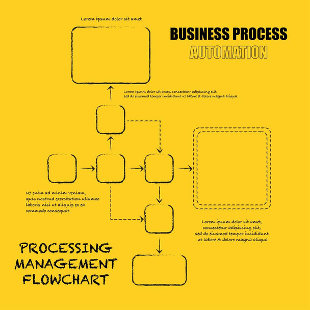Business process management flowchart grunge - Vettoriali, immagini