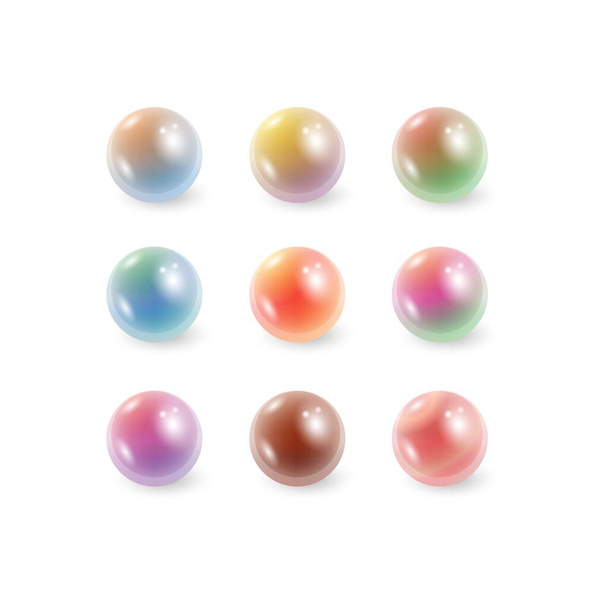 Pearls set color lines gradients - Vector, Imagen