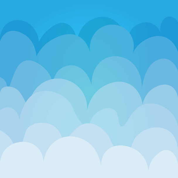 Sky and Clouds, Beautiful Background. Stylish design with flat, cartoon poster, flyers, postcards, web banners. Isolated Object. Vector illustration. - Vector, afbeelding