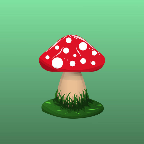 Realistic mushroom vector isolated. Red fly agarics - Vektör, Görsel