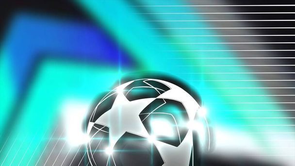 Champions League. Soccer ball on a blue background. Banner on the theme of football. - Φωτογραφία, εικόνα