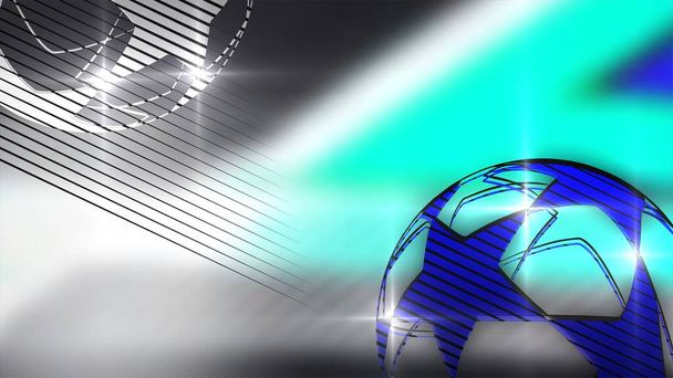 Champions League. Soccer ball on a blue background. Banner on the theme of football. - Photo, image