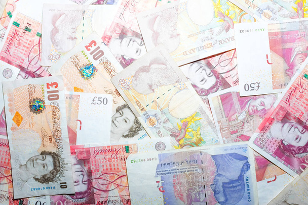GBP money bill close-up financiële achtergrond, Bedrijfsconcept - Foto, afbeelding