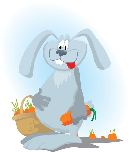 Bunny with basket - Vector, Image